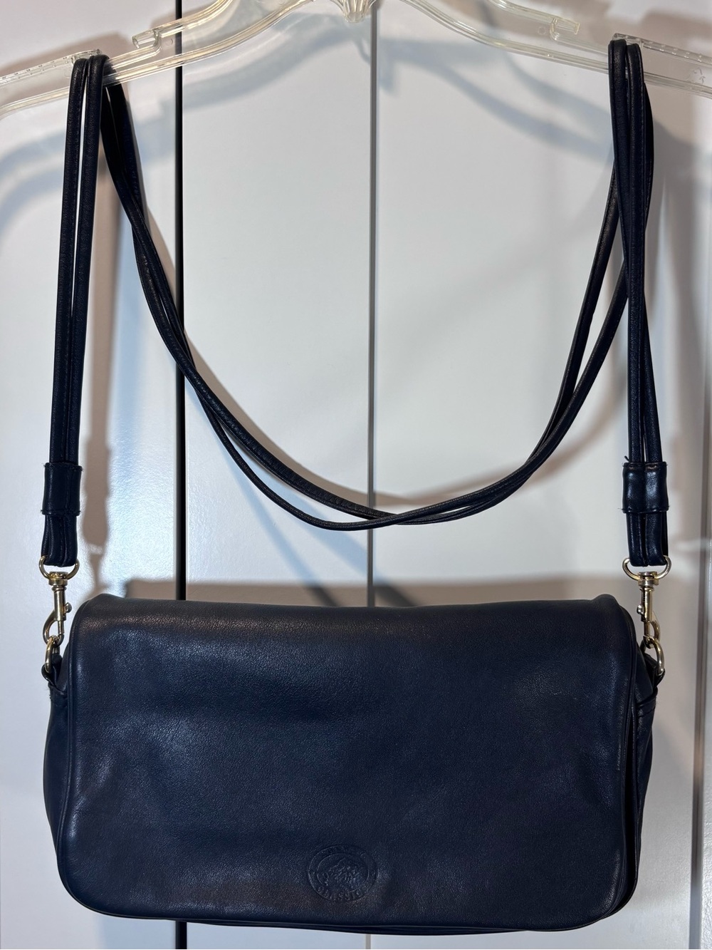 Vintage Leather Lisa Loren Conway Classics Black Crossbody Shoulder Bag VTG